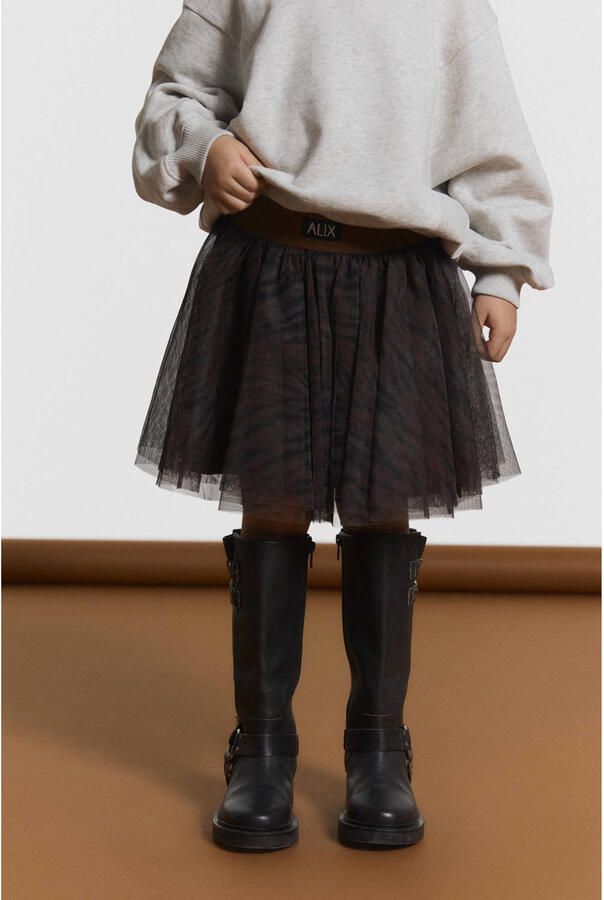Alix the Label Alix Mini tulerok met print bruin - Foto 2