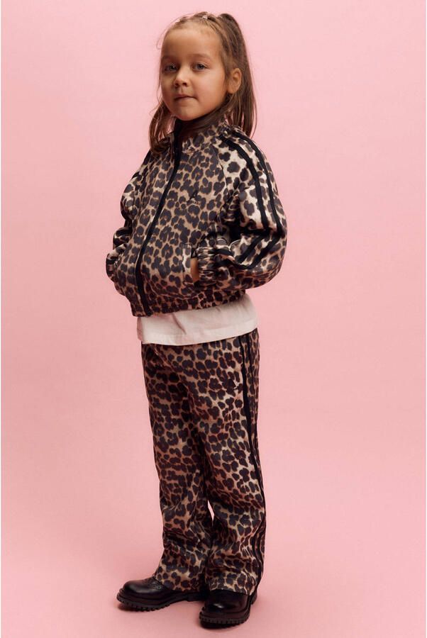 Alix the Label Alix Mini wide leg sweatpants met panterprint bruin - Foto 3