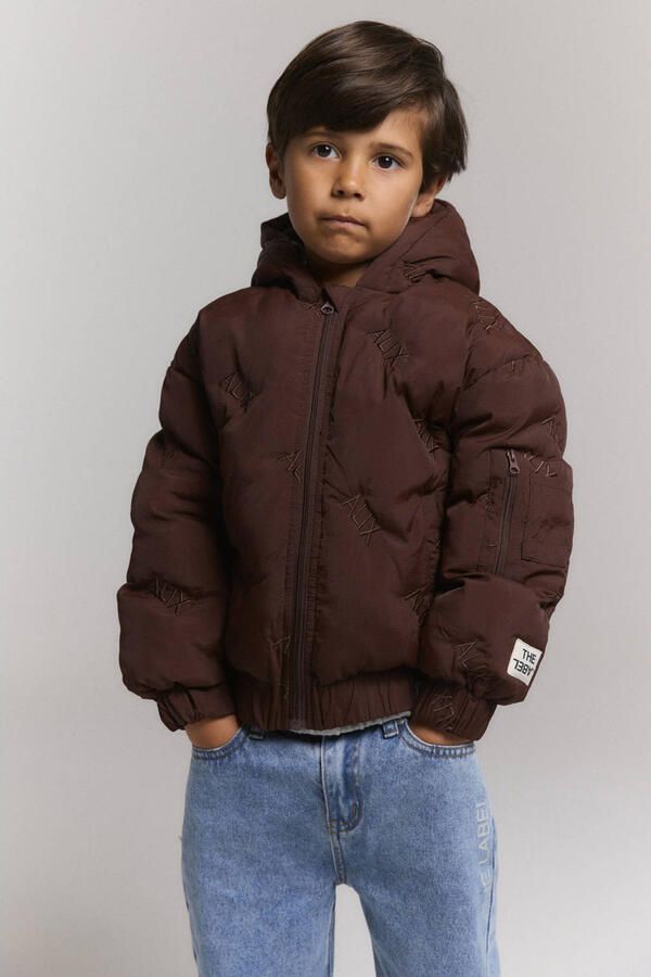 Alix the Label Alix Mini winterjas met logo bruin