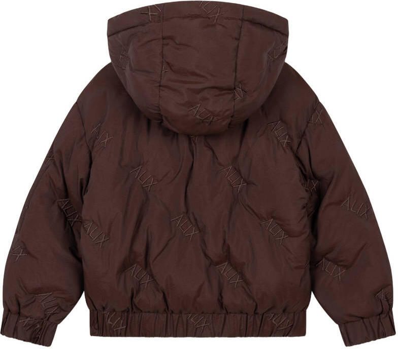 Alix the Label Alix Mini winterjas met logo bruin - Foto 2