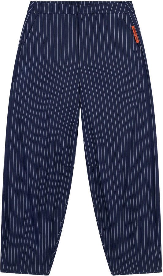 ALIX THE LABEL Dames Broeken Ladies Woven Striped Barrel Pants Donkerblauw - Foto 6