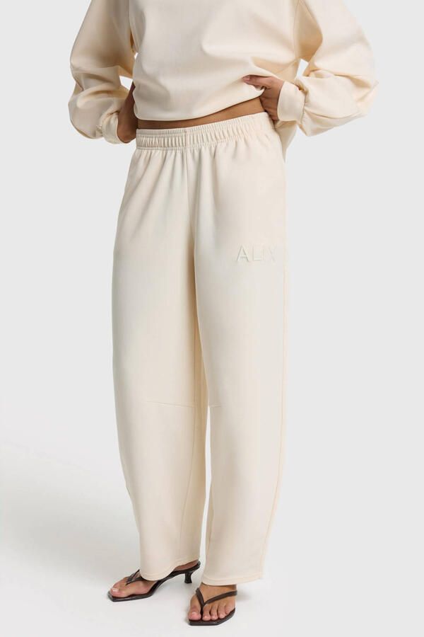 ALIX THE LABEL Dames Broeken Ladies Knitted Balloon Sweat Pants Ecru - Foto 5
