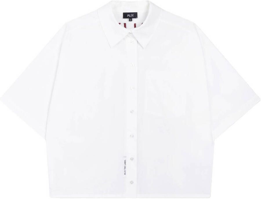 ALIX THE LABEL Dames Blouses Ladies Woven Clean Poplin Shortsleeve Blouse Wit - Foto 6