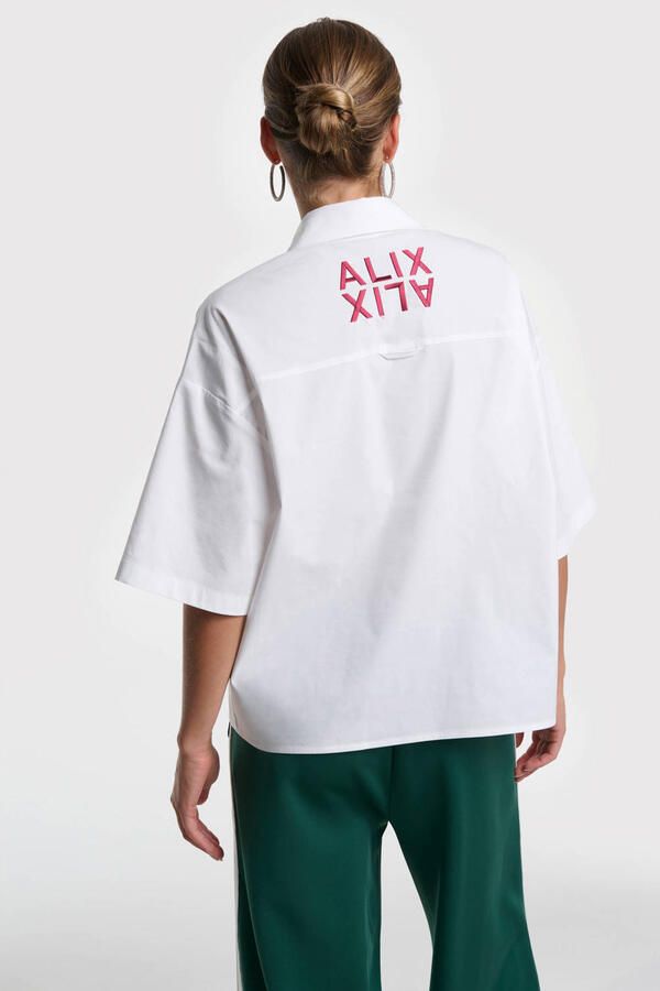 ALIX THE LABEL Dames Blouses Ladies Woven Clean Poplin Shortsleeve Blouse Wit - Foto 5