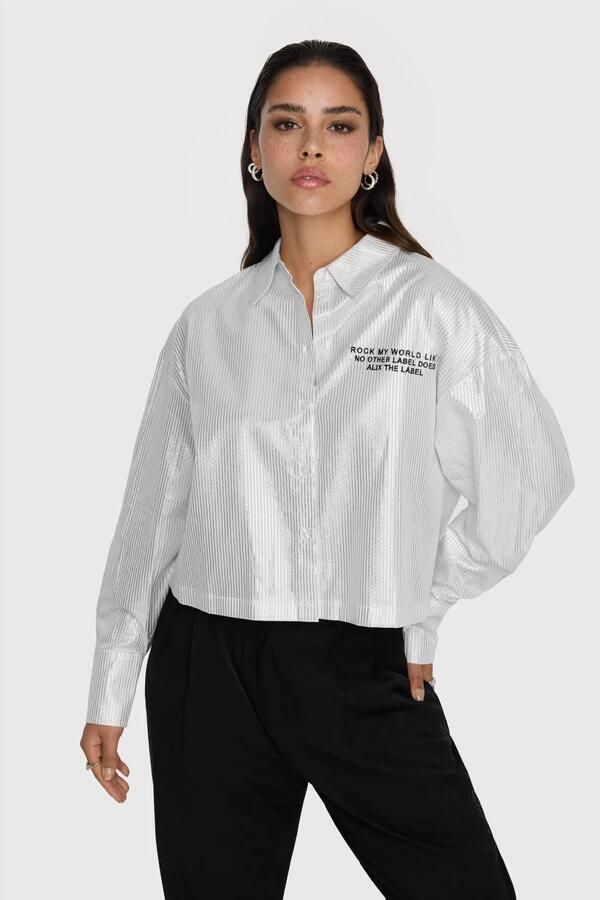 Alix The Label Elegante Pinstripe Blouse voor Dames White Dames - Foto 5