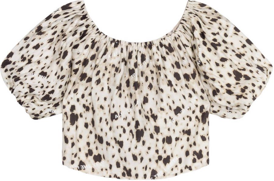 Alix the Label blousetop met dierenprint beige - Foto 3