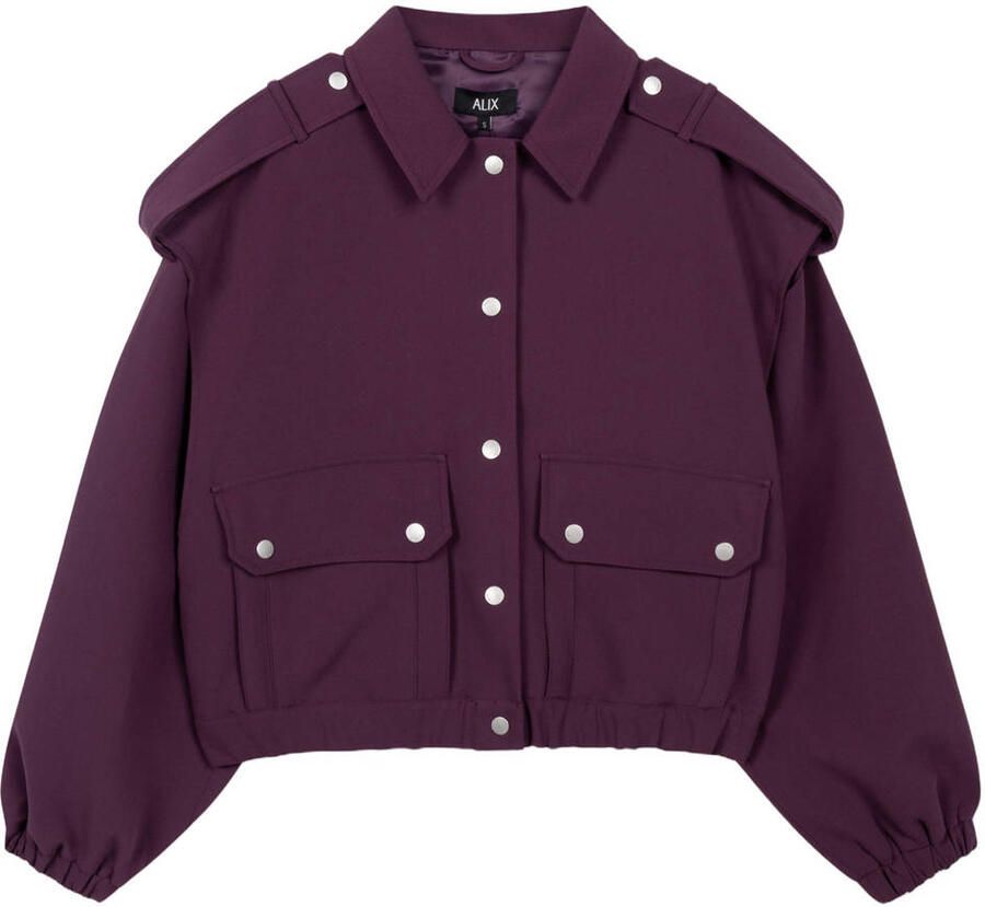 ALIX THE LABEL Dames Jassen Ladies Woven Pockets Jacket Paars - Foto 6