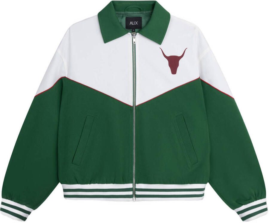 ALIX THE LABEL Dames Jassen Ladies Woven Colourblocking Bomber Groen - Foto 5