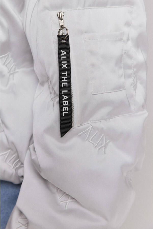 Alix the Label bomberjack met borduursels en tekst zilver - Foto 2