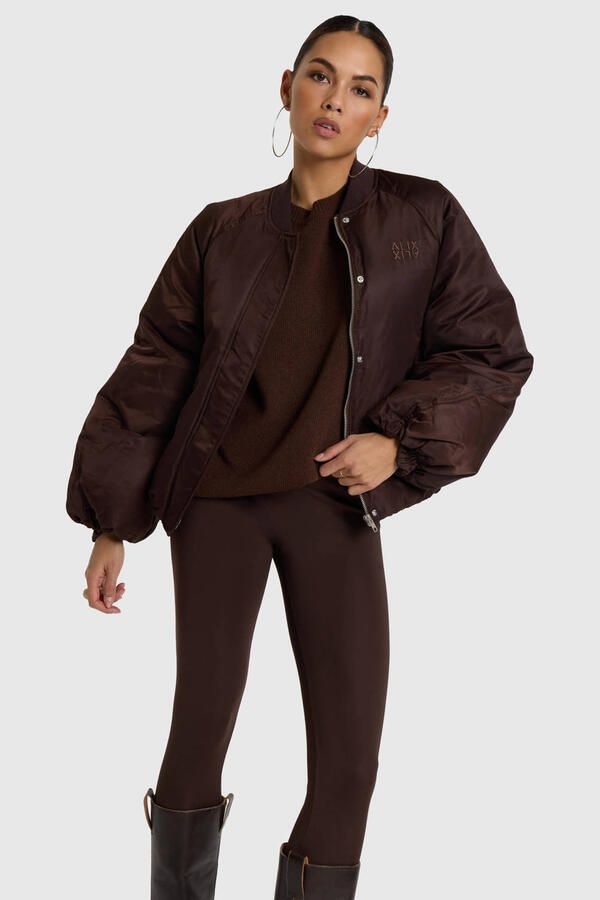 Alix the Label bomberjas donkerbruin - Foto 3