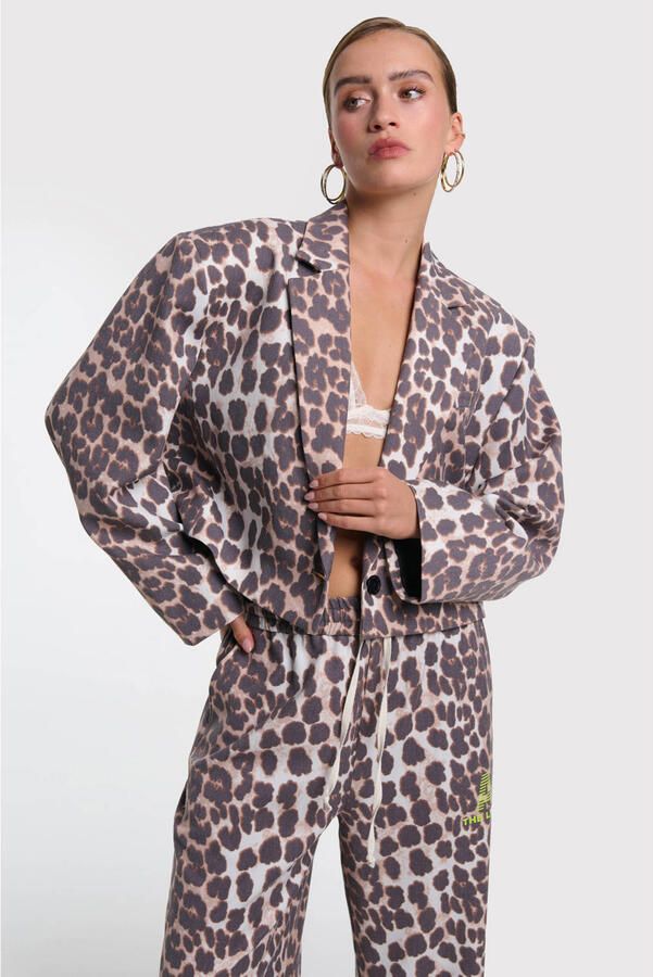 ALIX THE LABEL Dames Blazers Ladies Woven Animal Cropped Blazer Multi - Foto 5