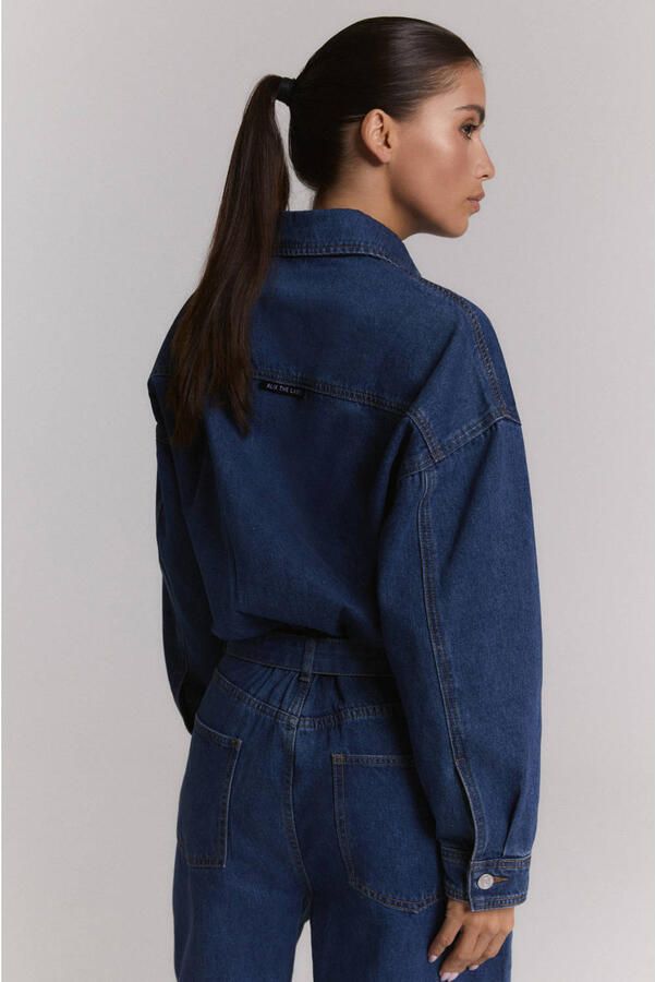 Alix the Label denim jumpsuit met ceintuur mediumblauw - Foto 2