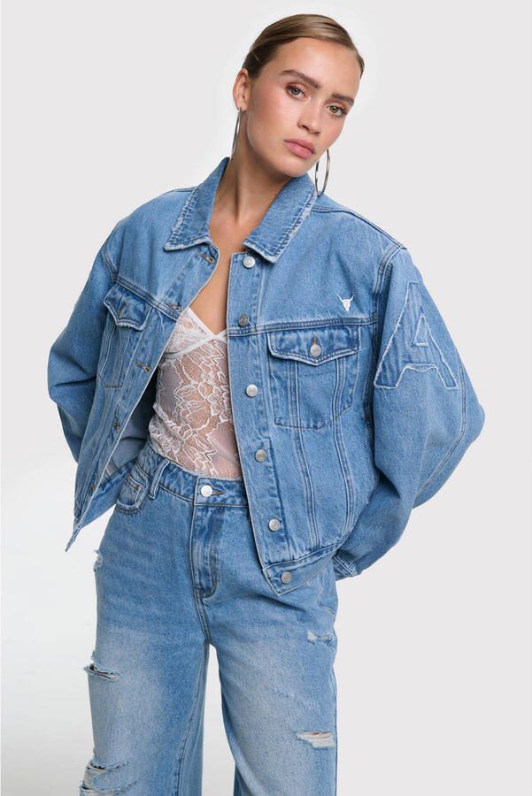 Alix the Label denim spijkerjas light blue denim