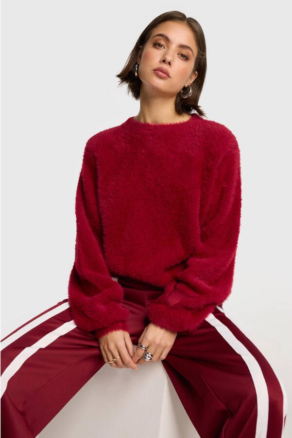 ALIX THE LABEL Dames Truien & Vesten Ladies Knitted Mohair Pullover Rood - Foto 6