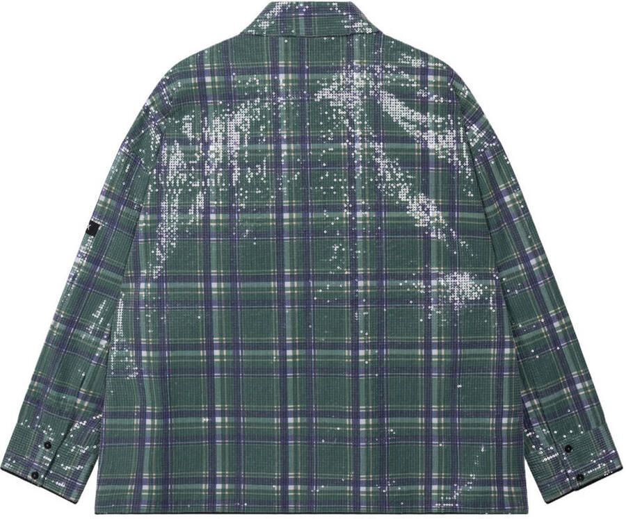 ALIX THE LABEL Dames Blouses Ladies Woven Sequins Check Blouse Groen - Foto 5