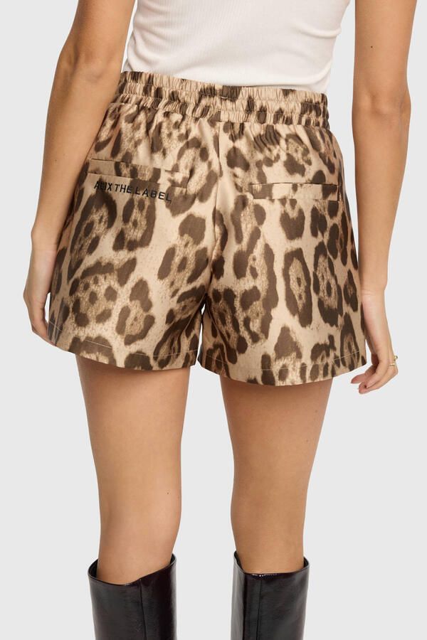 ALIX THE LABEL Dames Broeken Ladies Woven Jaquar Shorts Bruin - Foto 6