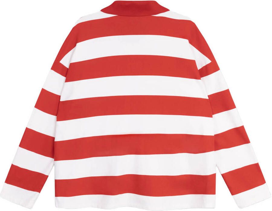 ALIX THE LABEL Dames Truien & Vesten Ladies Knitted Block Stripe Polo Sweater Rood - Foto 6