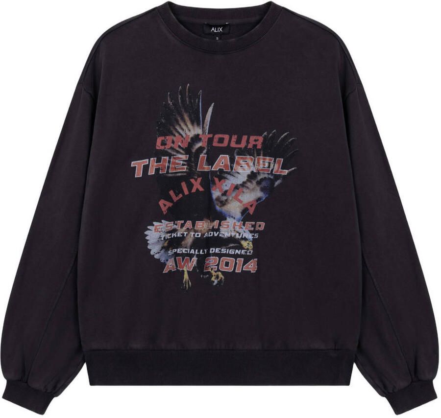Alix the Label katoenen sweater met print grijs - Foto 2