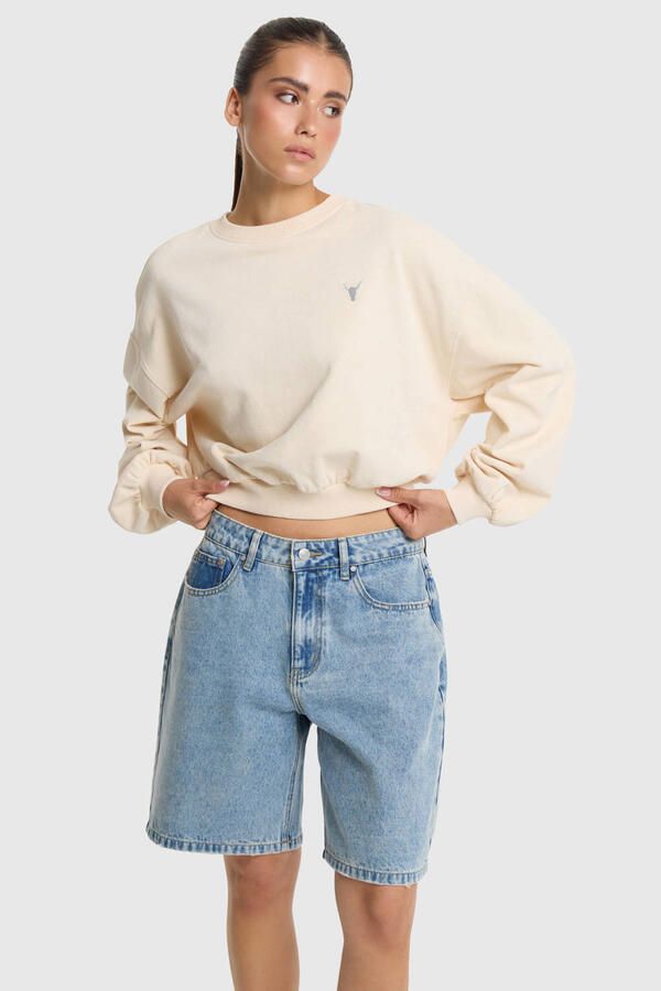 ALIX THE LABEL Dames Truien & Vesten Ladies Knitted Oversized Sweater Creme - Foto 5