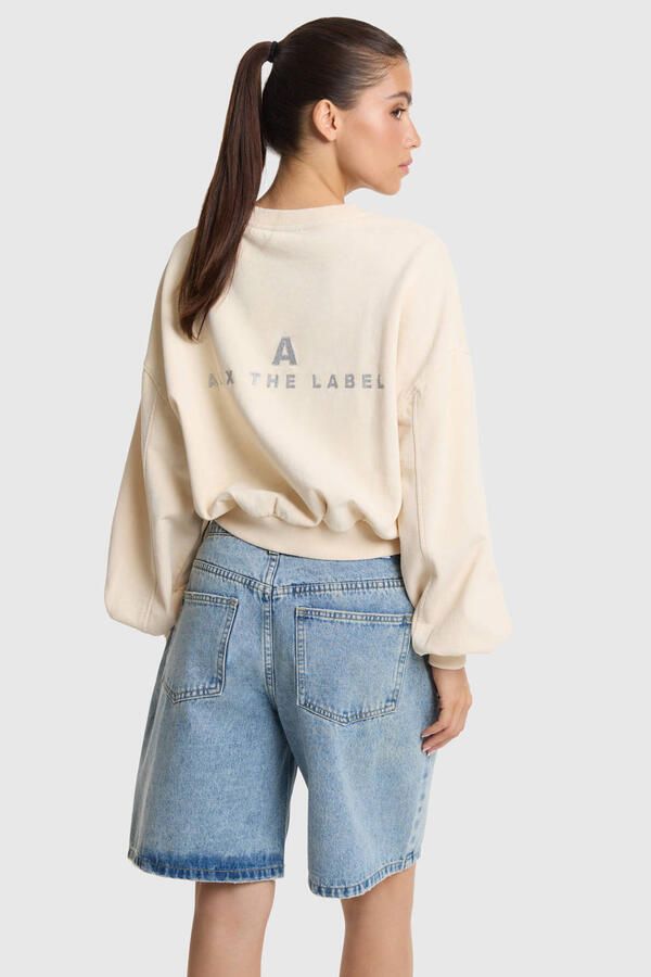 ALIX THE LABEL Dames Truien & Vesten Ladies Knitted Oversized Sweater Creme - Foto 6