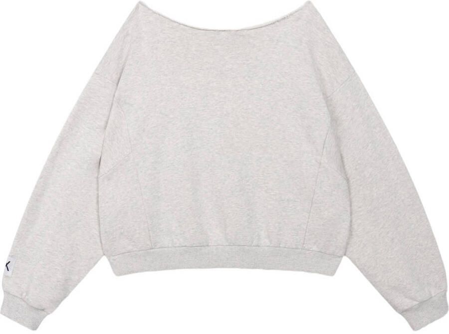 ALIX THE LABEL Dames Truien & Vesten Ladies Knitted Badwing Sweater Lichtgrijs - Foto 6