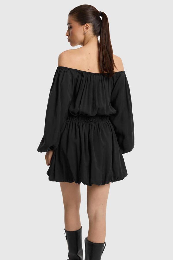 Alix the Label off shoulder modal korte jurk zwart - Foto 2