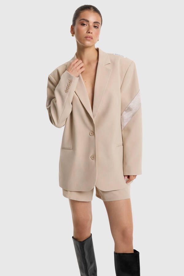 Alix the Label oversized blazer met backprint crème