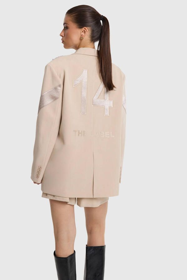 Alix the Label oversized blazer met backprint crème - Foto 3