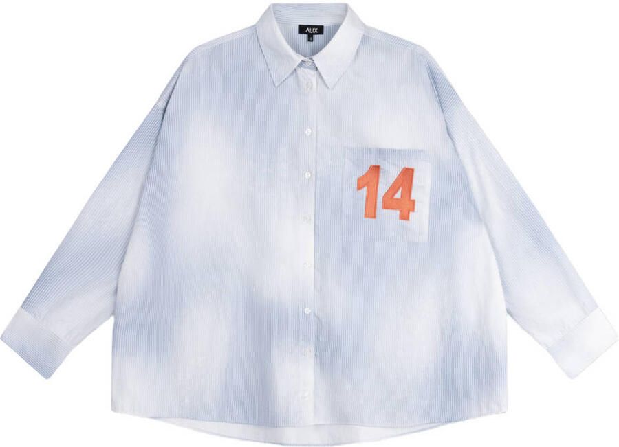 ALIX THE LABEL Dames Blouses Ladies Woven Faded Stripe Blouse Lichtblauw - Foto 6