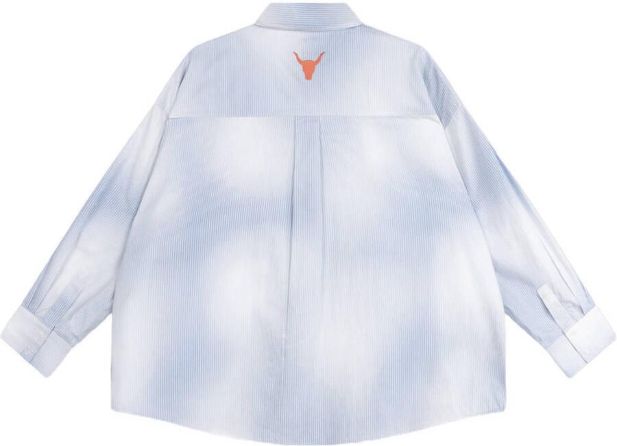 ALIX THE LABEL Dames Blouses Ladies Woven Faded Stripe Blouse Lichtblauw - Foto 7