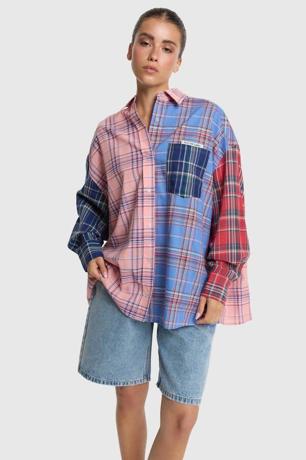 ALIX THE LABEL Dames Blouses Ladies Woven Check Mix Blouse Multi - Foto 5