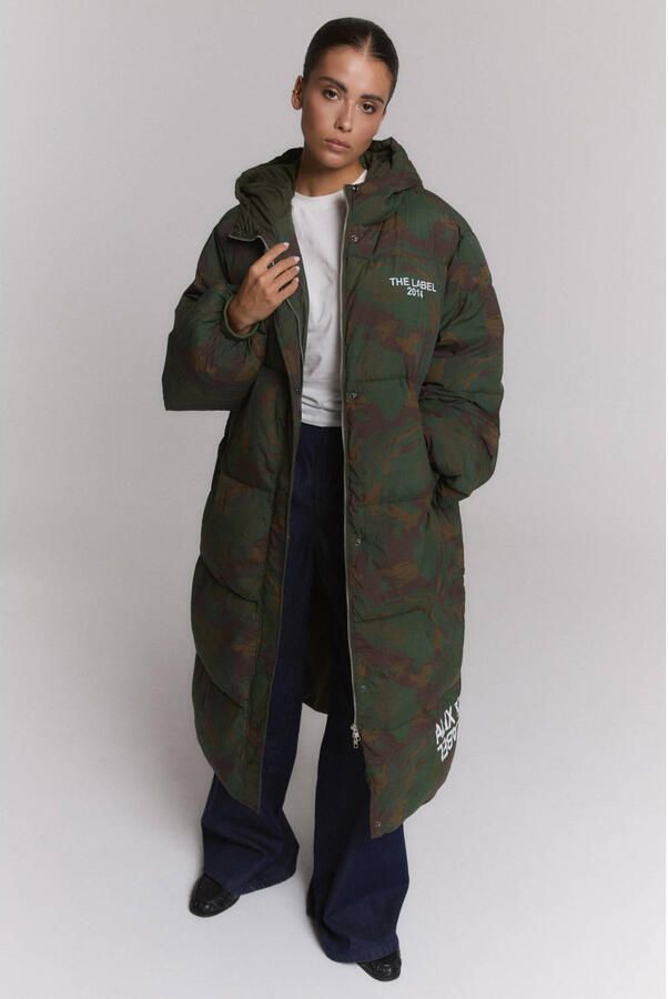 Alix the Label quilted camouflage winterjas groen