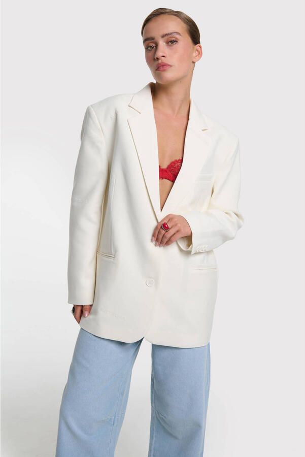 ALIX THE LABEL Dames Blazers Ladies Woven Flowy Oversized Blazer Gebroken Wit - Foto 5