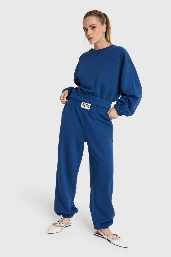 Alix the Label regular waist joggingbroek marineblauw