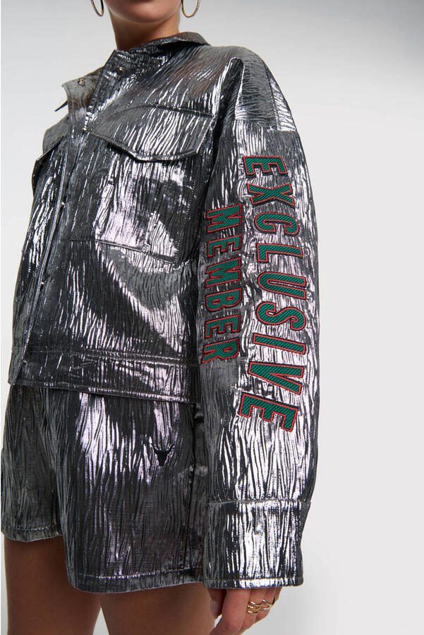 Alix the Label relaxed regular waist broek zilver - Foto 3