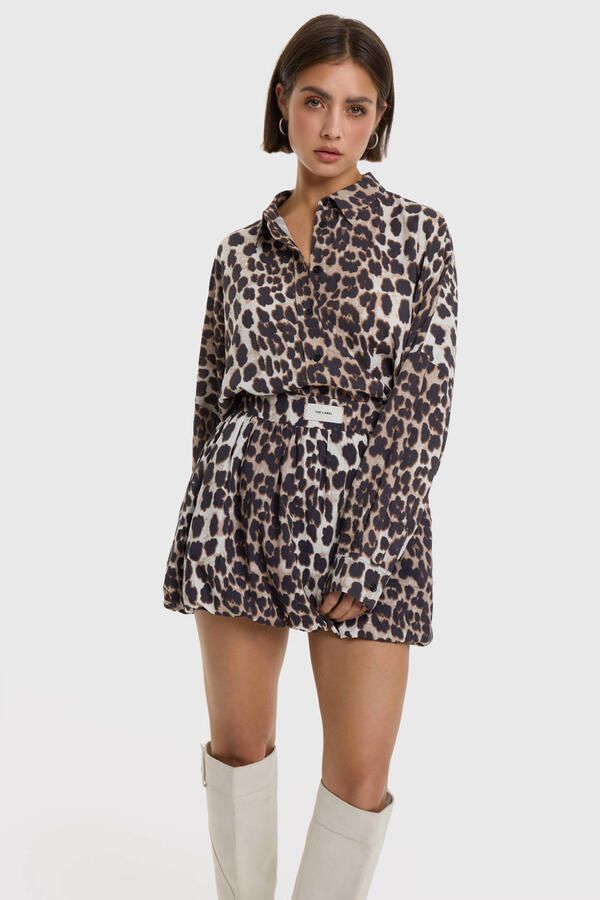 ALIX THE LABEL Dames Rokken Ladies Woven Animal Ballon Skirt Multi - Foto 5