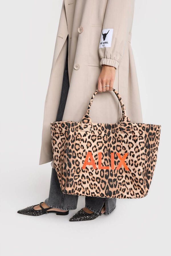 Alix The Label Luipaard Canvas Shopper voor vrouwen Brown Dames