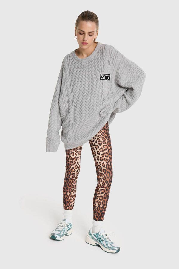 Alix the Label skinny regular waist legging met panterprint bruin - Foto 5