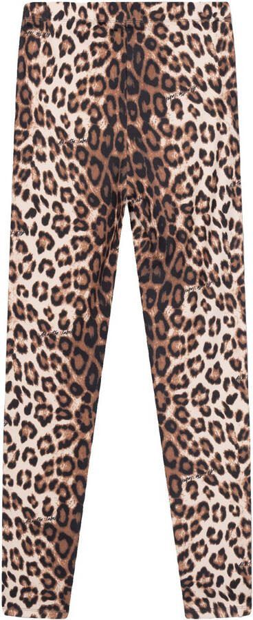 Alix the Label skinny regular waist legging met panterprint bruin - Foto 7
