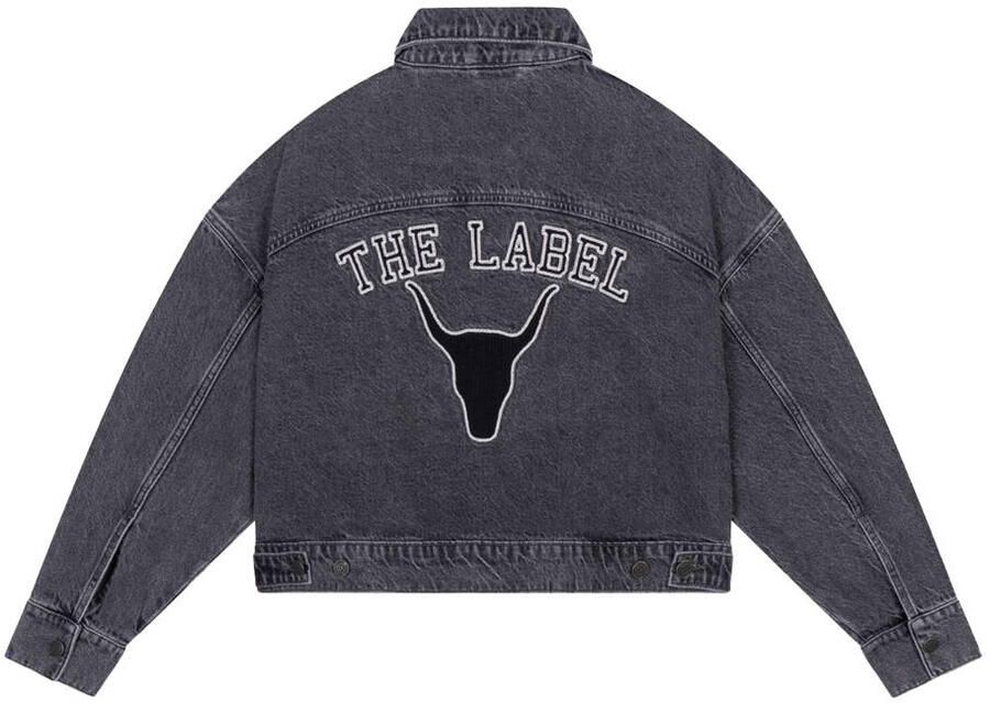 Alix The Label Cropped Tape Denim Jacket Black Dames - Foto 2