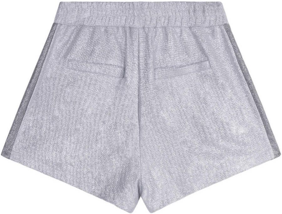 Alix the Label straight leg regular waist casual short met glitters grijs - Foto 2
