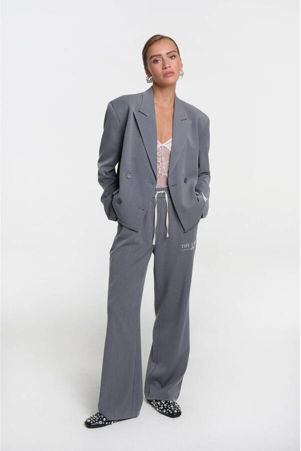 Alix the Label straight regular waist broek grijs - Foto 6