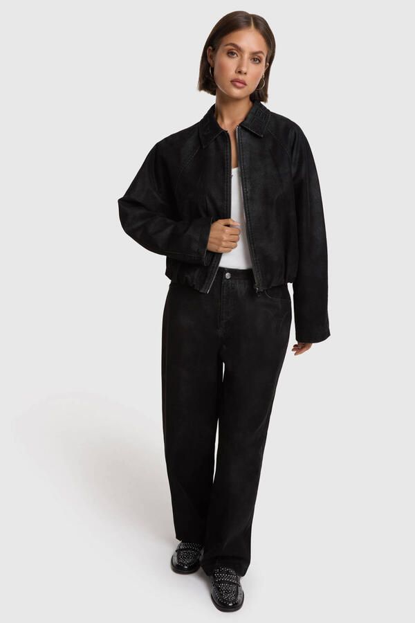 Alix the Label suède baggy broek zwart