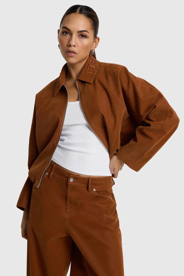 Alix the Label suèdelook bomberjack cognac