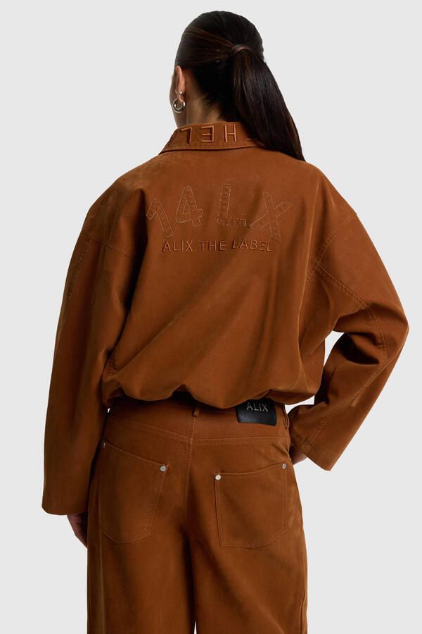 Alix the Label suèdelook bomberjack cognac - Foto 2
