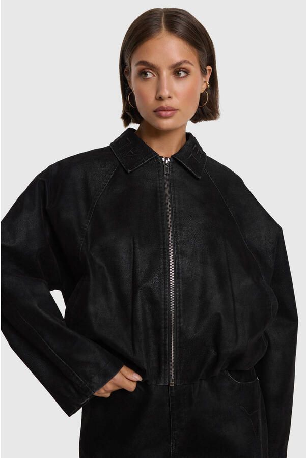 Alix the Label suèdelook bomberjas zwart