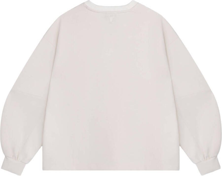 ALIX THE LABEL Dames Truien & Vesten Ladies Knitted Balloon Sleeve Sweater Creme - Foto 6