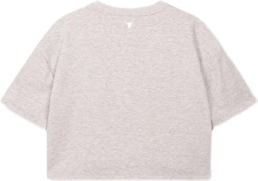 ALIX THE LABEL Dames Tops & T-shirts Ladies Knitted Sweat T-shirt Lichtgrijs - Foto 6