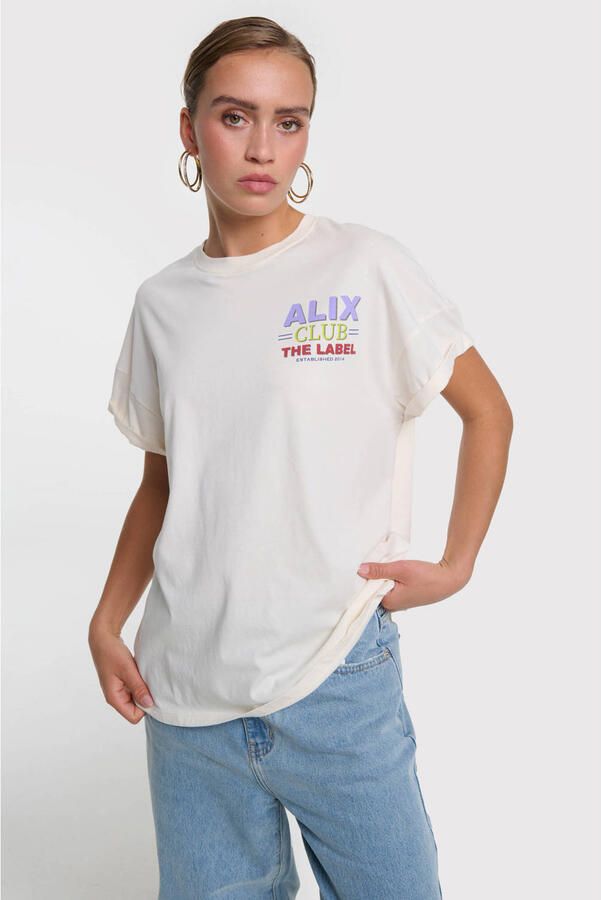 ALIX THE LABEL Dames Tops & T-shirts Ladies Knitted Alix Club T-shirt Ecru - Foto 5