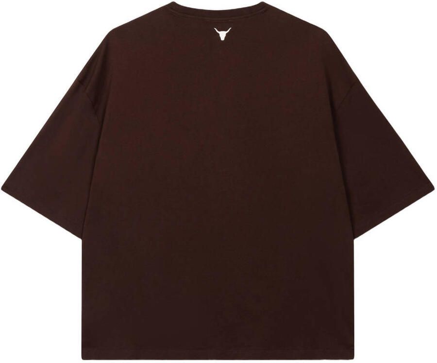 ALIX THE LABEL Dames Tops & T-shirts Ladies Knitted The Label Oversized T-shirt Bruin - Foto 5